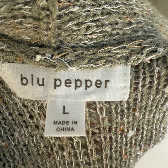 Blu Pepper Women's Size L Brown Open Front Longline Cardigan Sweater #3454 - Picture 7 of 8